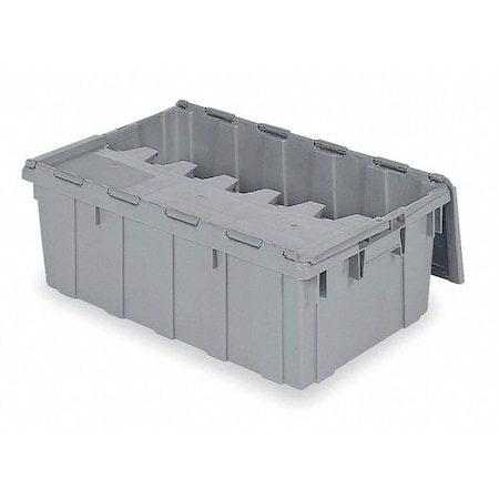 Attached Lid Container, 17 gal Volume Cap., 27 in L, 17 in W, 12 1/2 in H, Plastic, Steel Hinge MPN:39160