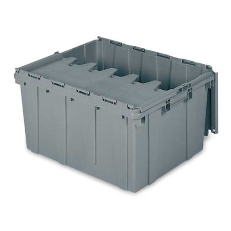 Attached Lid Container, 17 gal Volume Cap., 24 in L, 19 1/2 in W, 12 1/2 in H, Plastic, Steel Hinge MPN:39175