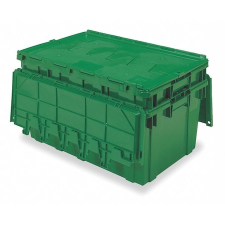 Attached Lid Container, 16.83 gal Volume Cap., 27 in L, 17 in W, 12 1/2 in H, Plastic, Green MPN:AR2717120204000