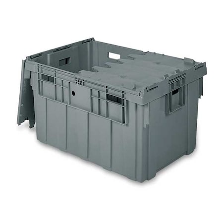 Attached Lid Container, 45.63 gal Volume Cap., 34 in L, 24 in W, 19 5/8 in H, Plastic, Gray MPN:AS3424201201000