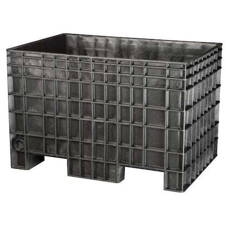 Bulk Container 13.8 cu ft Volume Cap., 41 5/8 in L, 28 3/4 in W, 27 3/4 in H, Plastic, Black MPN:BF4229280010000