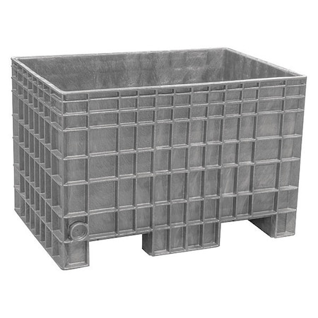 Bulk Container 13.8 cu ft Volume Cap., 41 5/8 in L, 28 3/4 in W, 27 3/4 in H, Plastic, Gray MPN:BF4229280051000