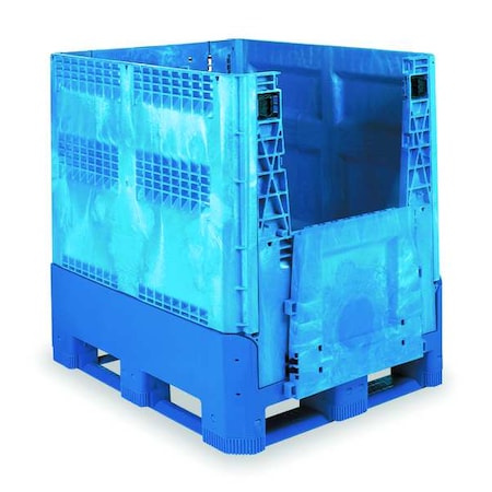 Collapsible Bulk Container 41.7 cu ft Volume Cap., 48 in L, 40 in W, 46 in H, Plastic, Blue MPN:BG4840460263000