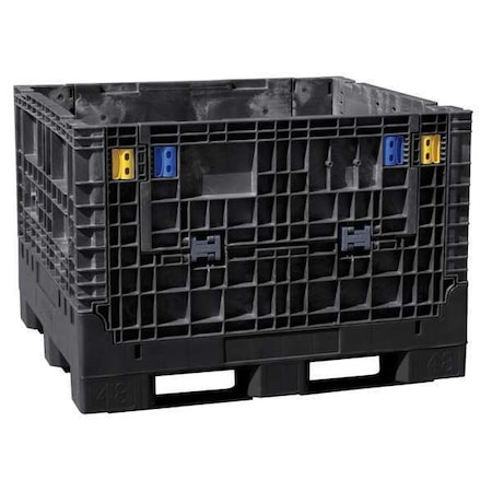 Collapsible Bulk Container 28.7 cu ft Volume Cap., 48 in L, 45 in W, 34 in H, Plastic, Black MPN:BN4845342010000