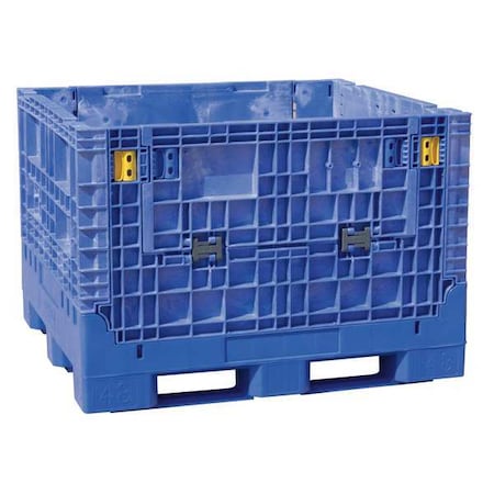 Collapsible Bulk Container 28.7 cu ft Volume Cap., 48 in L, 45 in W, 34 in H, Plastic, Blue MPN:BN4845342023000