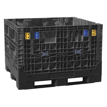Collapsible Bulk Container 39.5 cu ft Volume Cap., 48 in L, 45 in W, 44 in H, Plastic, Black MPN:BN4845442010000