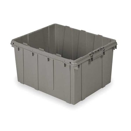 Stack & Nest Storage Tote, 17.7 gal, 24 in L x 20 in W x 12-3/8 in H, Gray, Polyethylene MPN:DL2420120201000