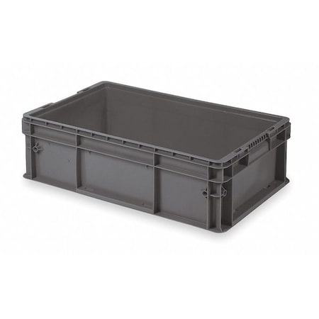 Solid & Stackable Straight Wall Storage Container, 11.4 gal, 32 in L x 15 in W x 7-1/2 in H, Gray MPN:SW3215080201000