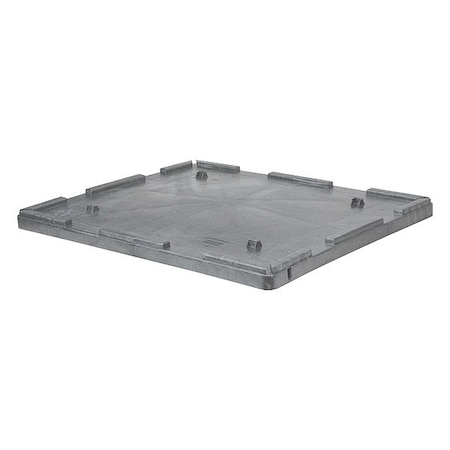 Bulk Container Lid 48 7/8 in L, 44 3/4 in W, 44 13/16 in H, Plastic, Gray MPN:TL4844030051000