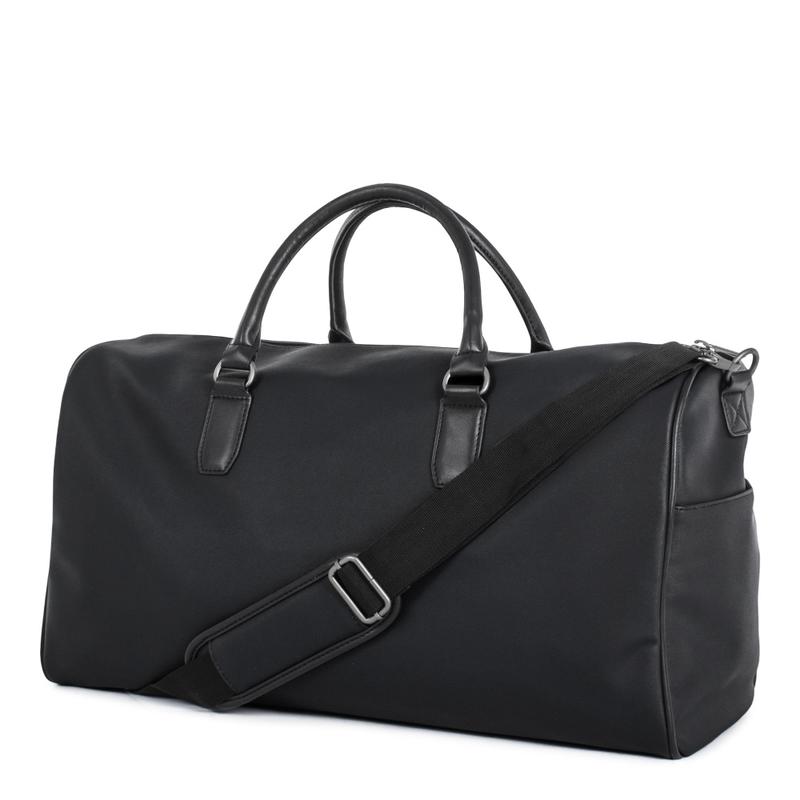 Bugatti Gin & Twill Textured Vegan Leather Duffle Bag With 14in Laptop Pocket, Black MPN:DUF2049BU-BLACK