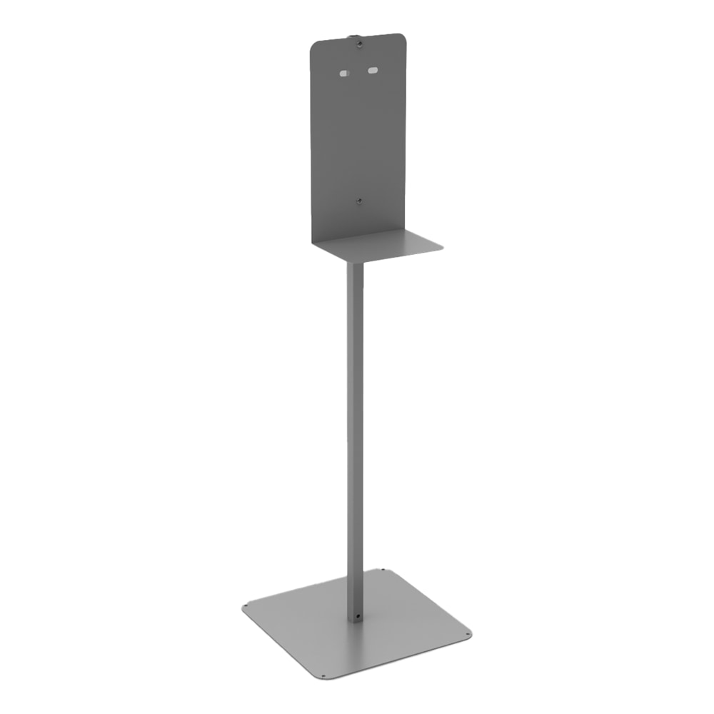 Built Sanitizer Floor Stand, 48in x 14in x 14in, Metallic Silver MPN:123001-00MS