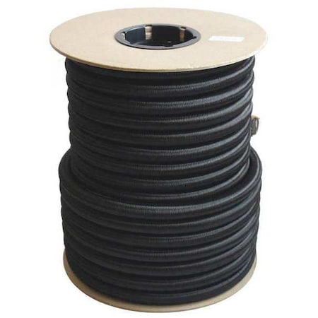 Bungee Cord, 100 ft L, Polypropylene, Black MPN:SPFX16T