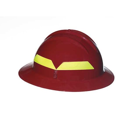Fire Helmet, Thermoplastic, 6 pt Ratchet, Red, Fits Hat Size 6-1/2 to 8, Full-Brim MPN:FHRDR