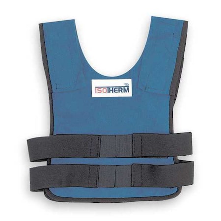 Cooling Vest, Cotton, Cold Pack Inserts, Up to 4 hr Max Cooling Time, Hook-and-Loop Closure, Blue MPN:ISO2