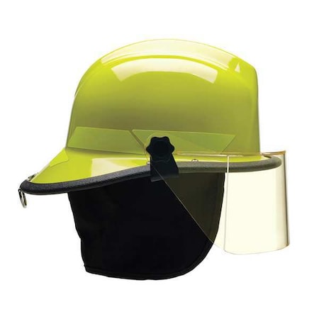 Fire Helmet, Thermoplastic, 4-Point Sure-Lock® Ratchet, Lime-Yellow, Fits Hat Size 6-1/2 to 8 MPN:LTXLY
