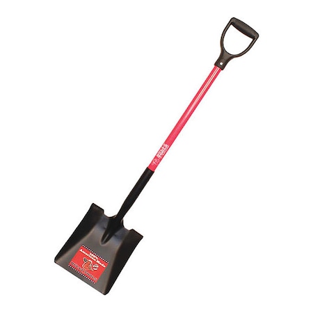 Square Point Shovel, 14 ga. Steel Blade, 46 in L Fiberglass Handle MPN:62520