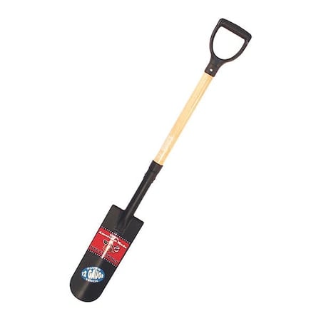 Drain Spade Shovel, 12 ga. Steel Blade, Wood Handle MPN:72535