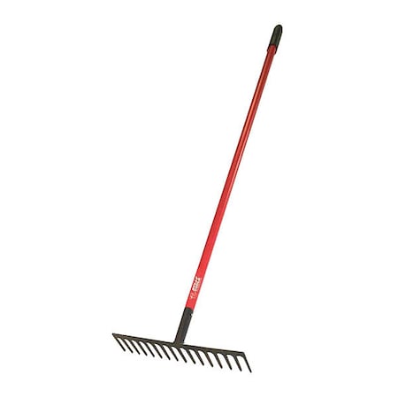 16 in Steel Level Head Level Head Rake, 14 Tines, 66 in L Fiberglass Handle MPN:92301