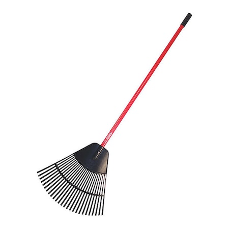24 in Polypropylene Poly Leaf Rake, 26 Tines, 72 in L Fiberglass Handle MPN:92624