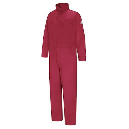 Coverall, 11 cal/sq cm ATPV, L, 32 1/2 in Inseam, 100% Cotton, Zipper MPN:CEB2RD LN 44