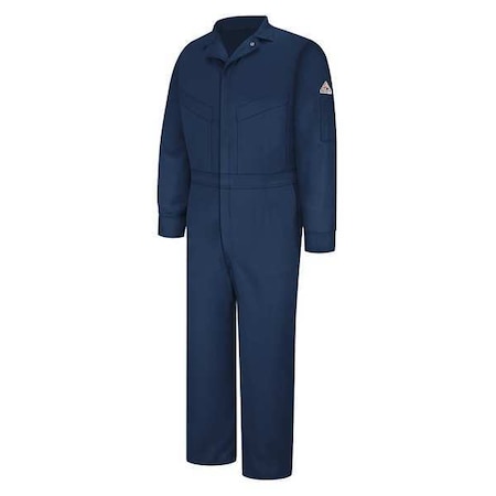 Coverall, 9.1 cal/sq cm ATPV, 4XL, 32 1/2 in Inseam, 88% Cotton/12% Nylon, Zipper MPN:CLD4NV LN 58