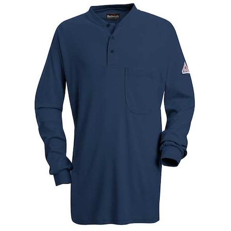 Men's Flame-Resistant Henley Shirt, 8.9 cal/sq cm, L, Excel FR® MPN:SEL2NV LN L
