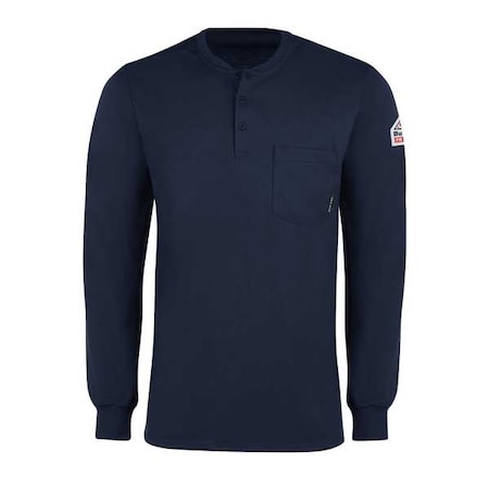 Men's Flame-Resistant Henley Shirt, 8.9 cal/sq cm, S, Excel FR® MPN:SEL2NV RG S
