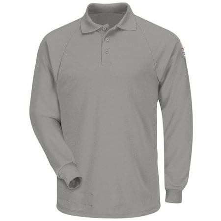 Polo, Classic, Long Sleeve, Gray, XL MPN:SMP2GY RG XL