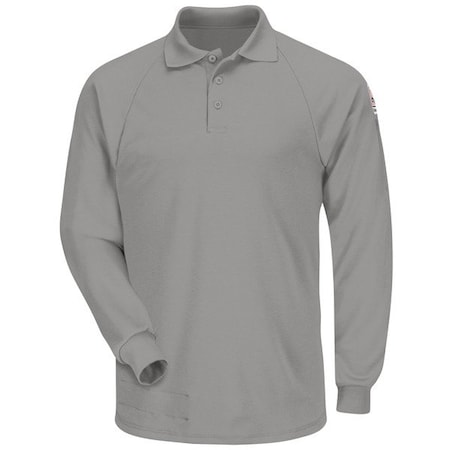 Polo, Classic, Long Sleeve, Gray, 2XL MPN:SMP2GY RG XXL