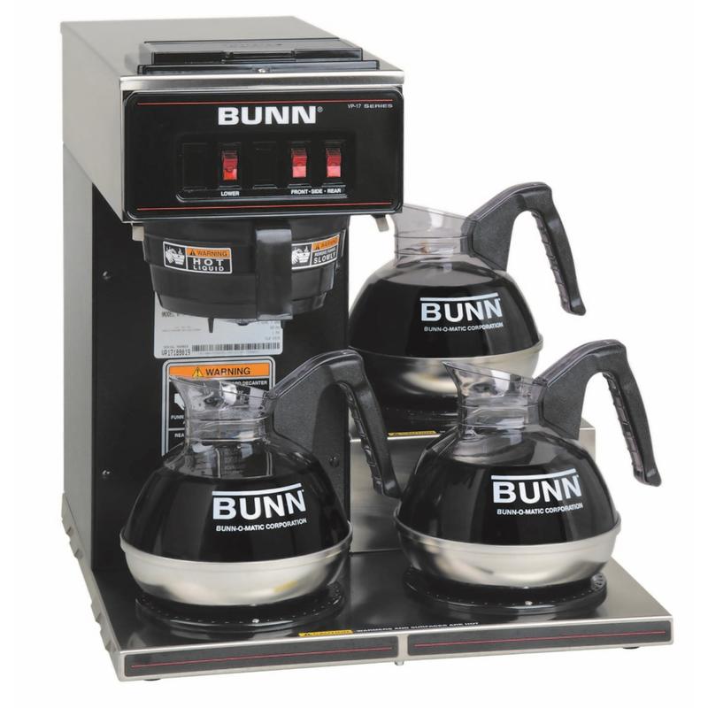 BUNN 12-Cup Low-Profile Pourover Coffee Brewer With 3 Warmers, Stainless Steel MPN:13300.0013