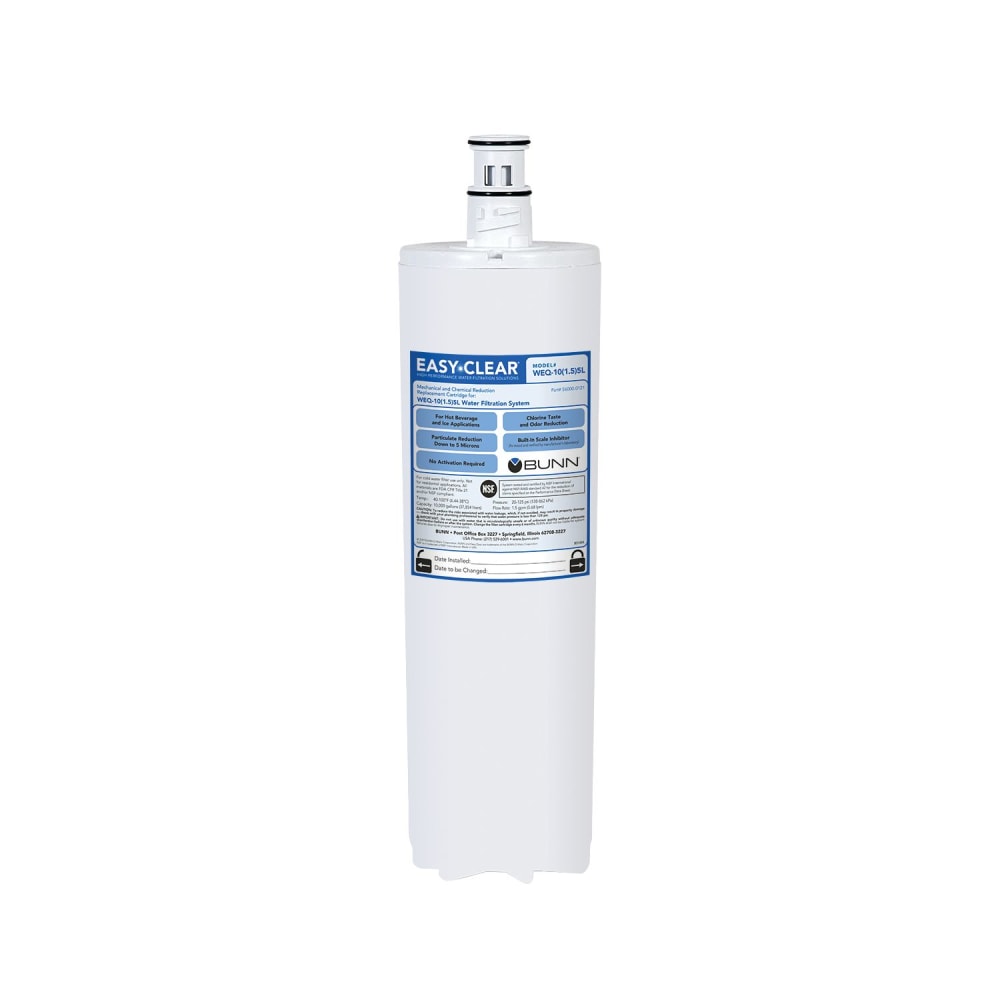 BUNN WEQ-10 5L Water Filter Replacement Cartridge, 13-1/8inH x 3-5/8inH x 3-5/8inD, White MPN:56000.0121