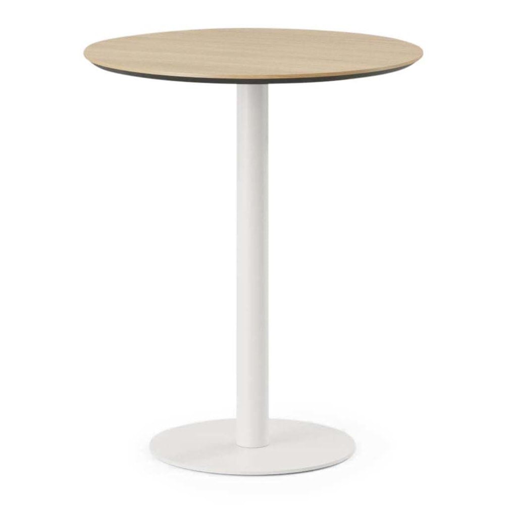 Branch Furniture Round Bistro Table, 42inH x 36inW x 36inD, Woodgrain Top/White Base MPN:12-03-36-10