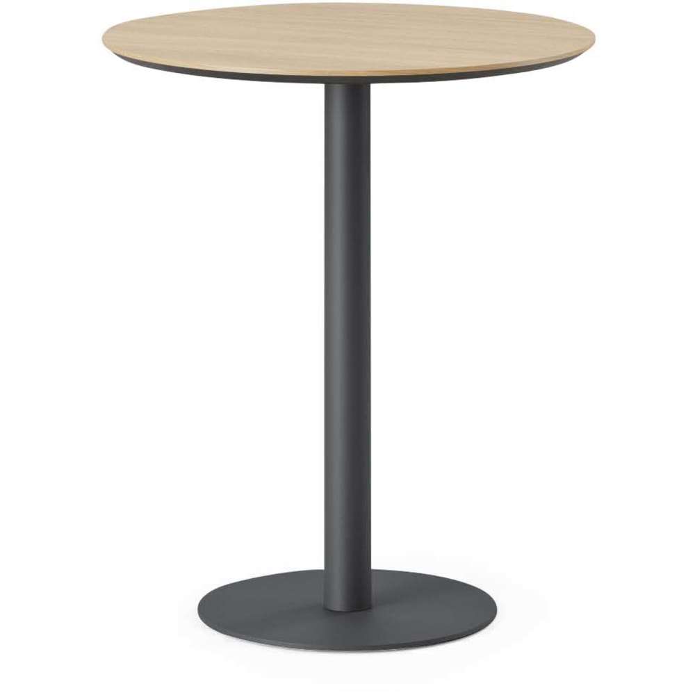 Branch Furniture Round Bistro Table, 42inH x 36inW x 36inD, Woodgrain Top/Charcoal Base MPN:12-03-36-12