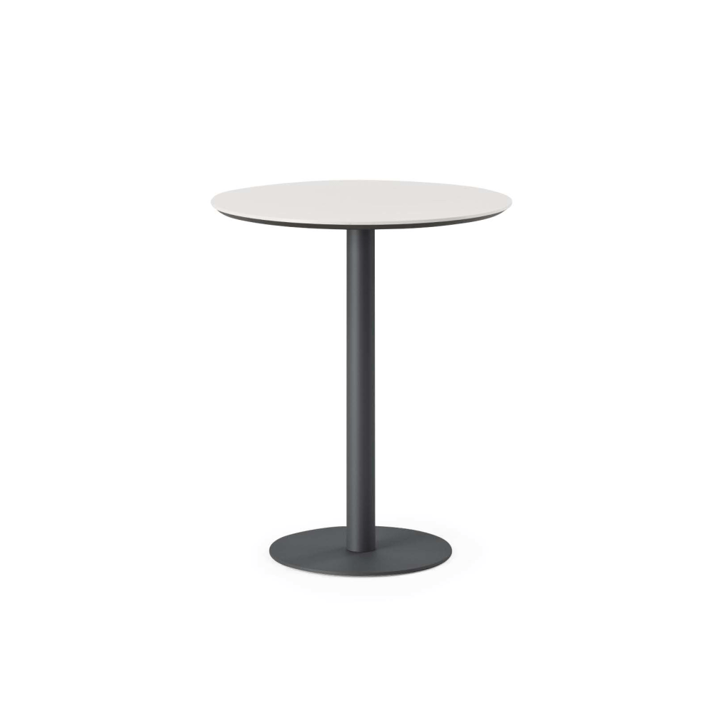 Branch Furniture Round Bistro Table, 42inH x 36inW x 36inD, White Top/Charcoal Base MPN:12-03-36-22