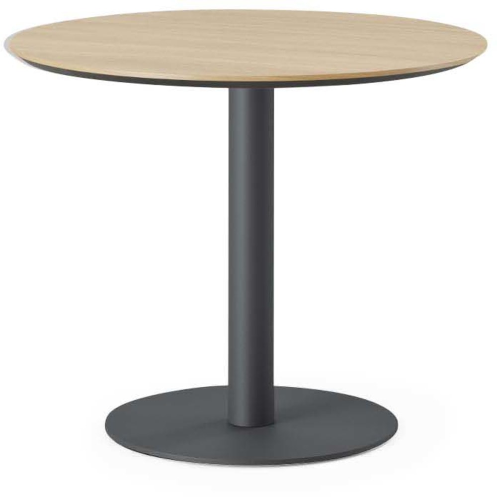 Branch Furniture Round Bistro Table, 30inH x 36inW x 36inD, Woodgrain Top/Charcoal Base MPN:12-04-36-12
