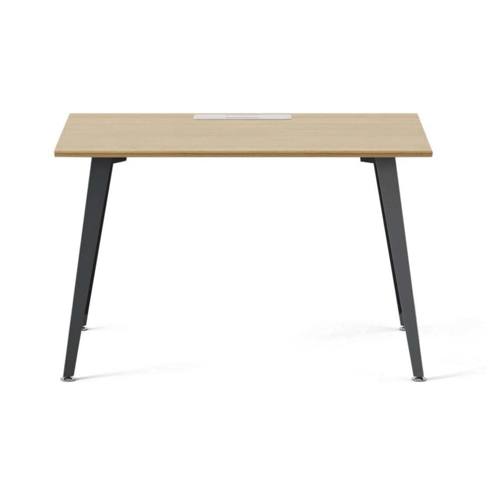 Branch Furniture Office Desk, 48in x 24in, Woodgrain/Charcoal MPN:10-00-53-12