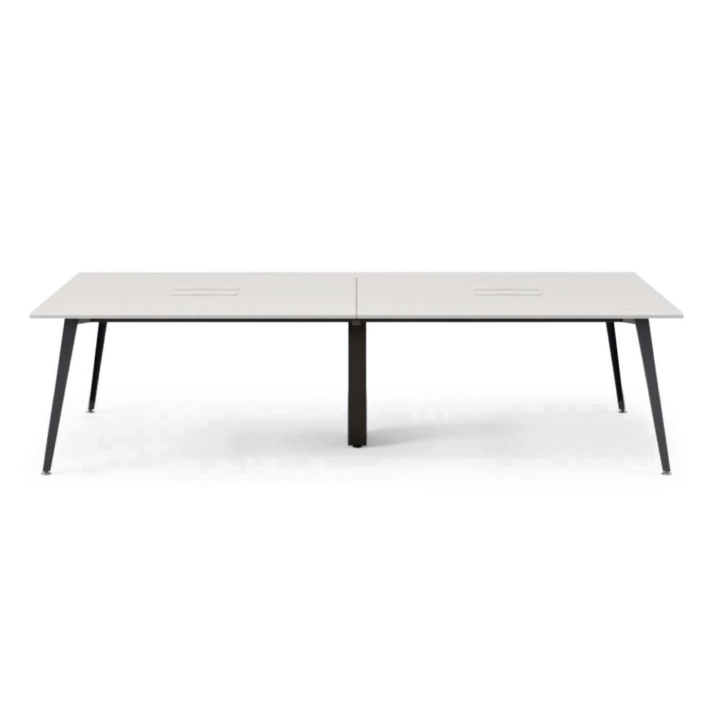 Branch Furniture Quad Computer Desk, 96in x 48in, White/Charcoal MPN:10-04-53-22