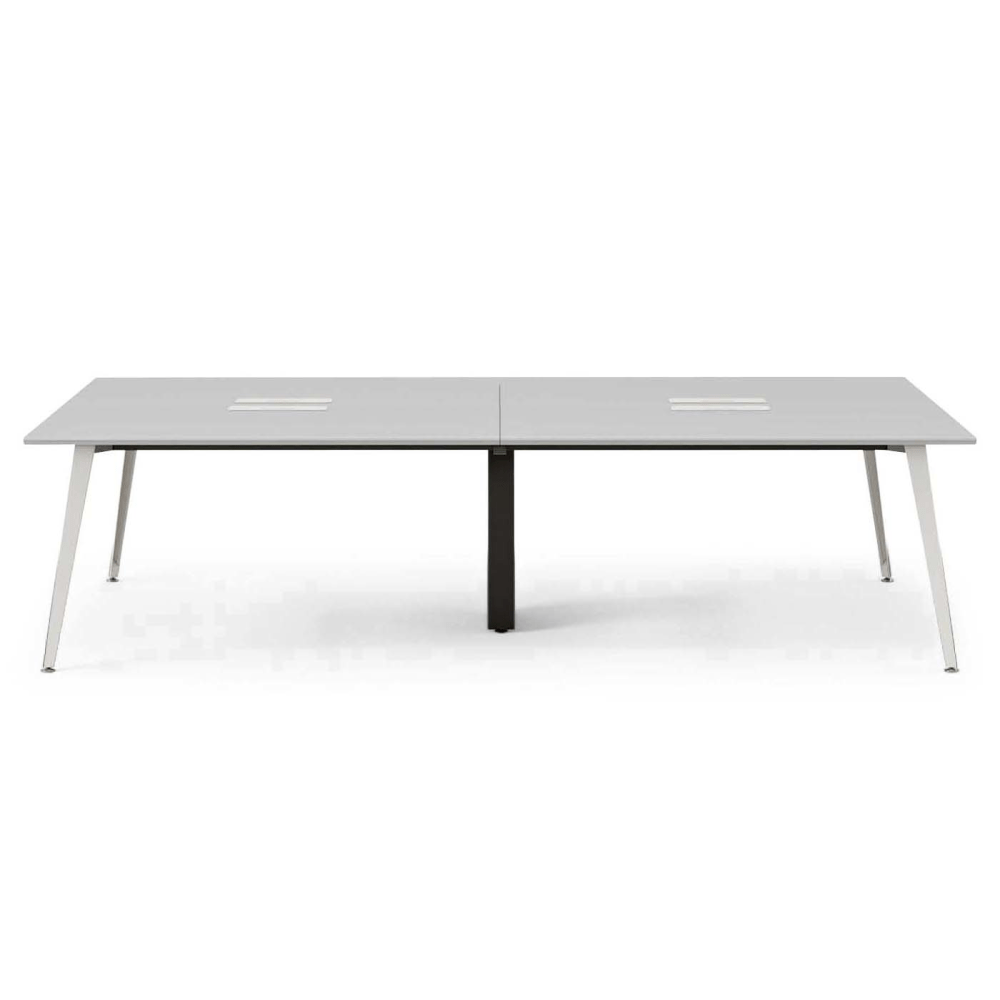 Branch Furniture Quad Computer Desk, 96in x 48in, Fog/White MPN:10-04-53-60