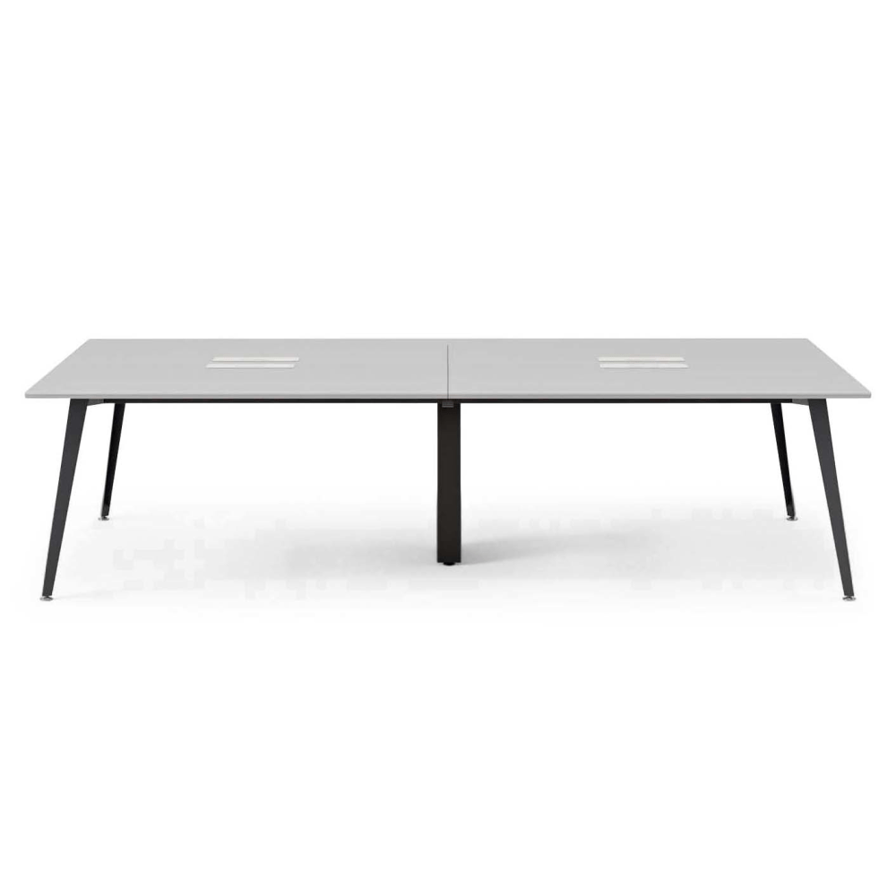 Branch Furniture Quad Computer Desk, 96in x 48in, Fog/Charcoal MPN:10-04-53-62