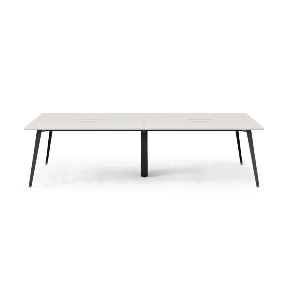 Branch Furniture Quad Computer Desk, 120in x 60in, White/Charcoal MPN:10-04-67-22