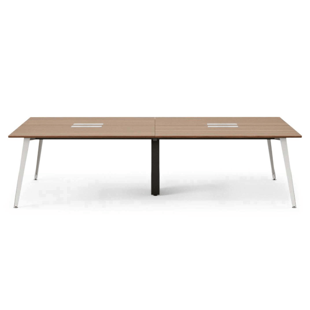 Branch Furniture Quad Computer Desk, 120in x 60in, Walnut/White MPN:10-04-67-30