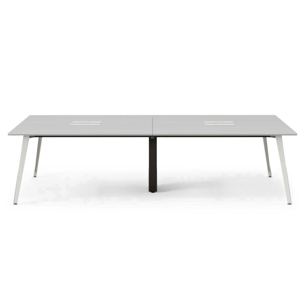 Branch Furniture Quad Computer Desk, 120in x 60in, Fog/White MPN:10-04-67-60