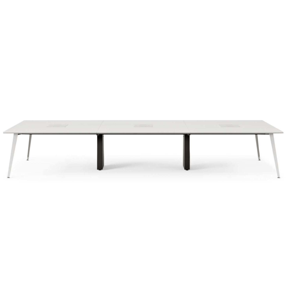 Branch Furniture 144inW 6-Person Computer Desk, White Top/White Leg MPN:10-06-53-20