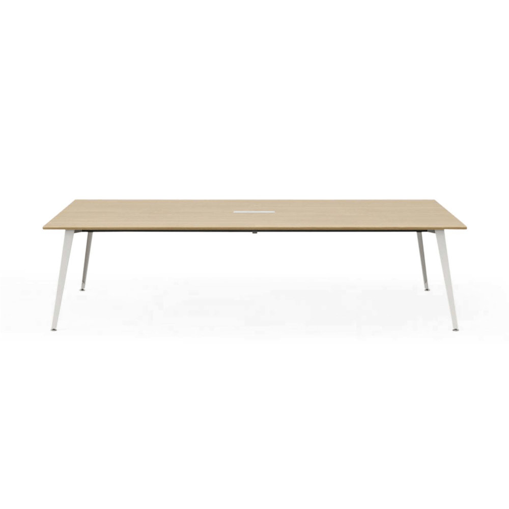 Branch Furniture Rectangle Conference Table, 30inH x 96inW x 48inD, Woodgrain Top/White Base MPN:12-01-10-10