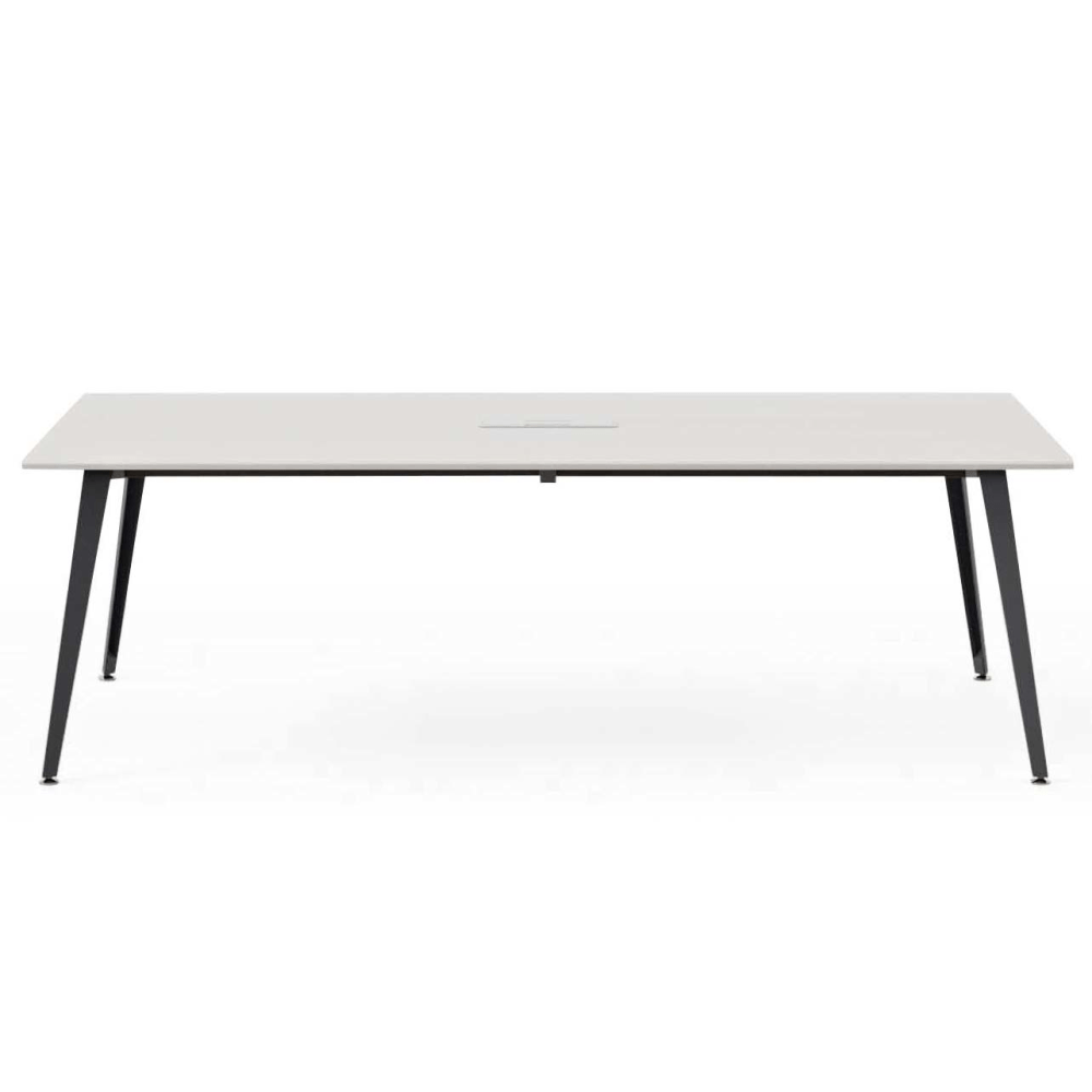 Branch Furniture Rectangle Conference Table, 30inH x 96inW x 48inD, White Top/Charcoal Base MPN:12-01-10-22
