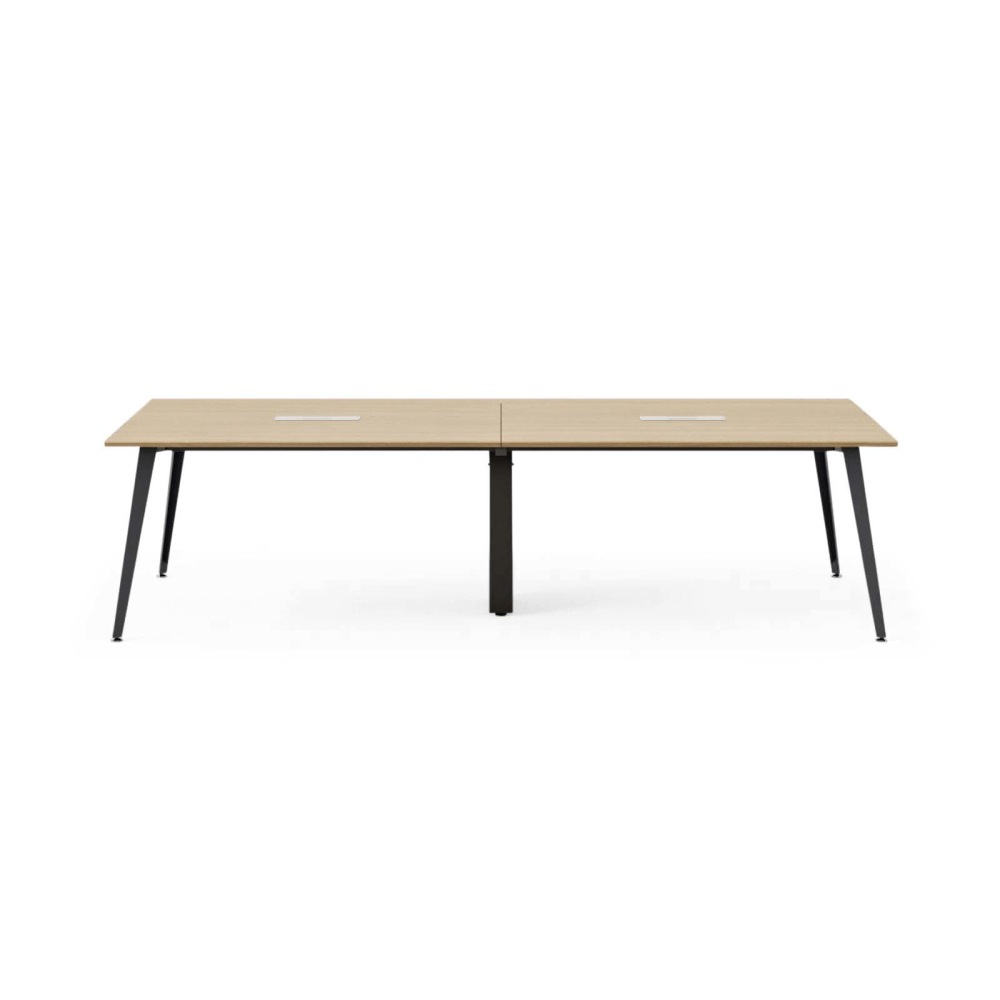 Branch Furniture Rectangle Conference Table, 30inH x 118inW x 48inD, Woodgrain Top/Charcoal Base MPN:12-01-13-12