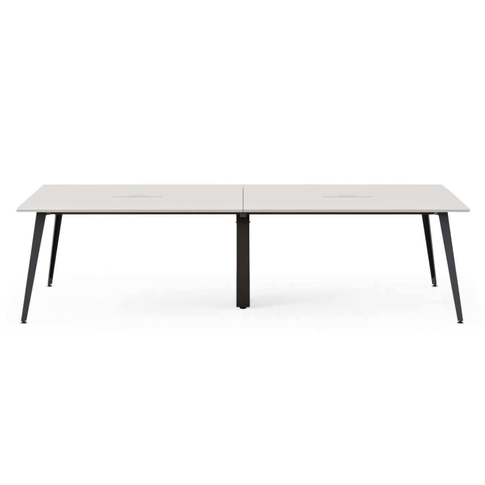 Branch Furniture Rectangle Conference Table, 30inH x 118inW x 48inD, White Top/Charcoal Base MPN:12-01-13-22