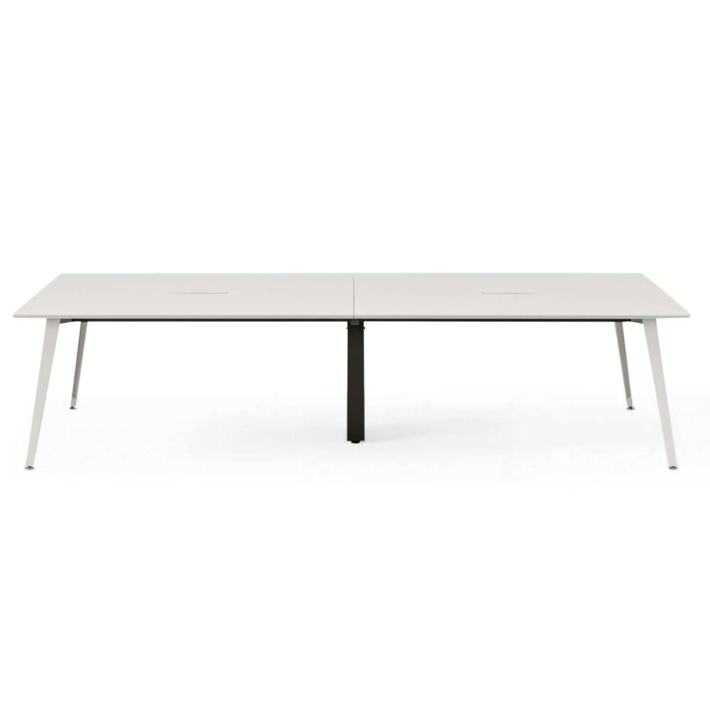 Branch Furniture Rectangle Conference Table, 30inH x 142inW x 48inD, White Top/White Base MPN:12-01-15-20