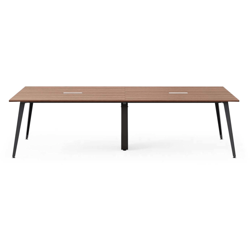 Branch Furniture Rectangle Conference Table, 30inH x 142inW x 48inD, Walnut Top/Charcoal Base MPN:12-01-15-32