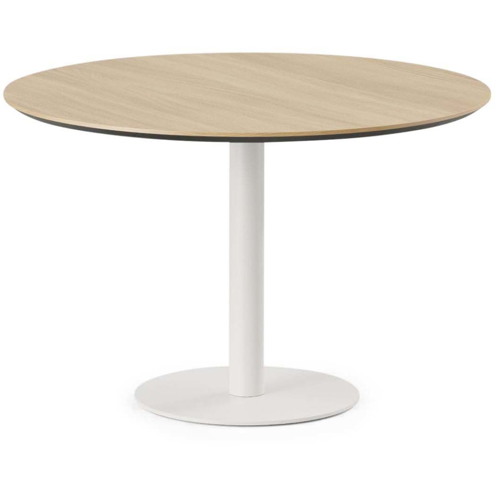 Branch Furniture Round Meeting Table, 30inH x 48inW x 48inD, Woodgrain Top/White Base MPN:12-02-48-10